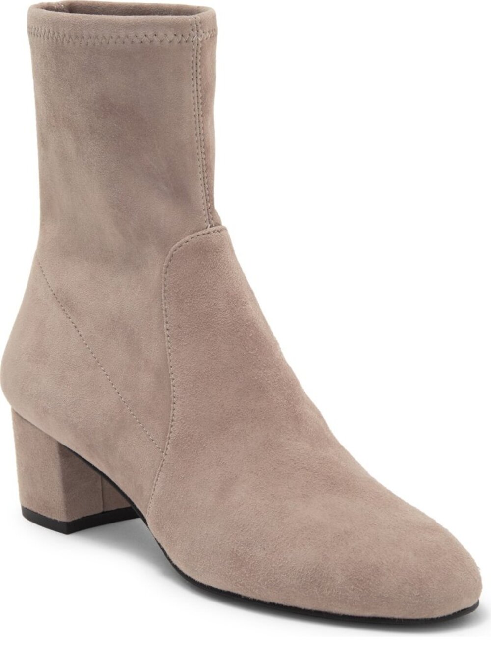 $700 STUART WEITZMAN Sofia Stretch Bootie SOCK SUEDE TOPO TAN 7.5 (PD20)